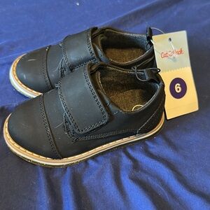 Cat & Jack Boys' Black Hook-and-Loop Dress Shoes